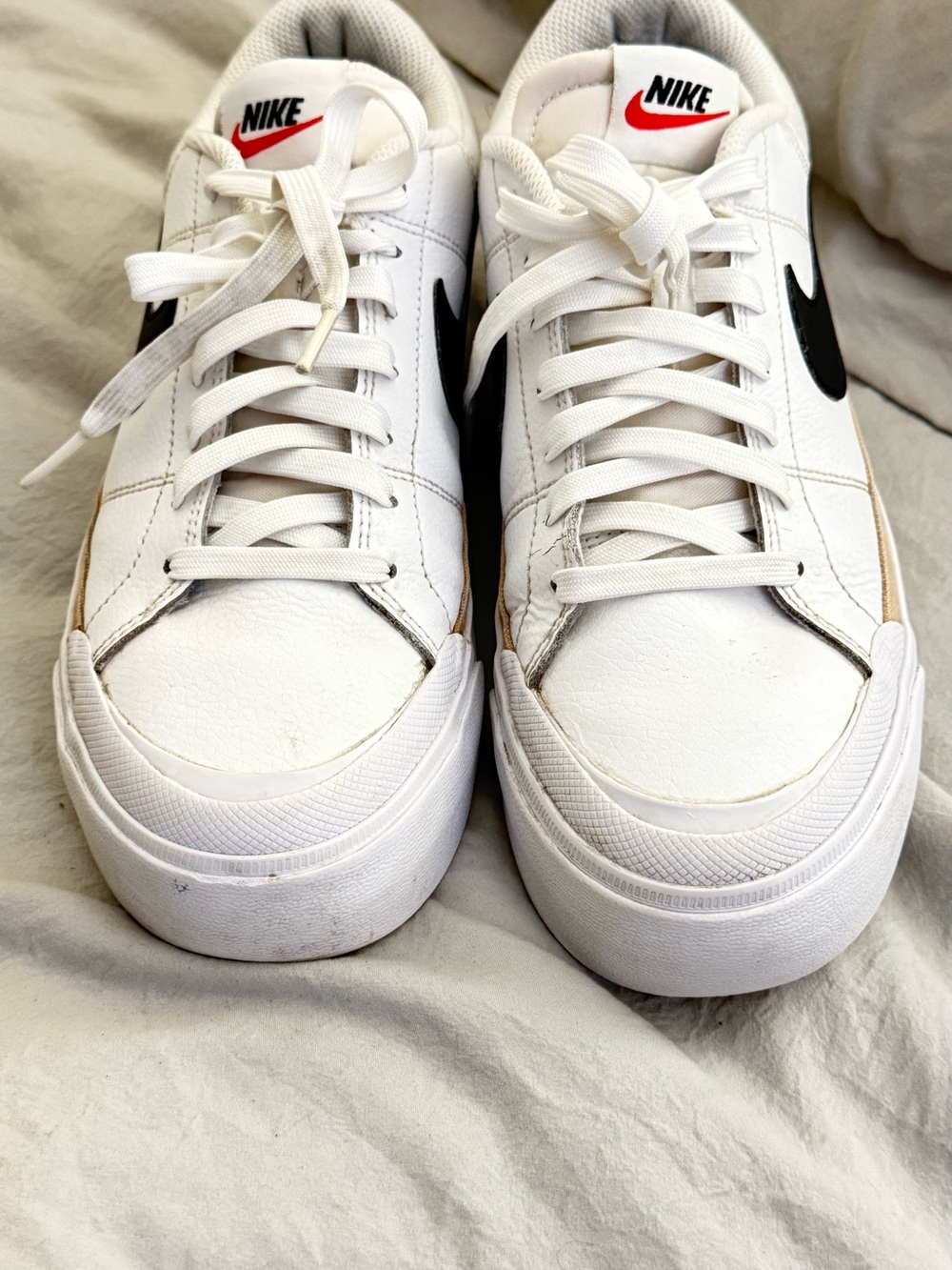 Nike Court Legacy Lift White Black Women Casual Platform Shoes Size 8.5 - Picture 2 of 8